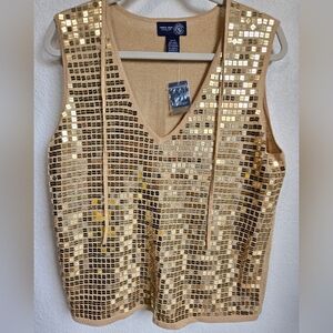 Lane Bryant Gold Square Sequins